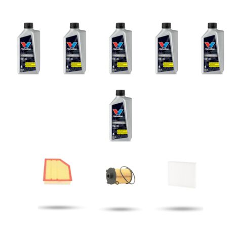 Kit tagliando 3 FILTRI e 6L OLIO compatibile con Volvo V60 1.5 T2 90kw Dal 2015
