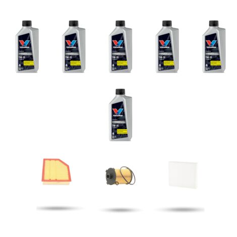 Kit tagliando 3 FILTRI e 6L OLIO compatibile con Volvo V60 2.0 T4 140Kw dal 2015