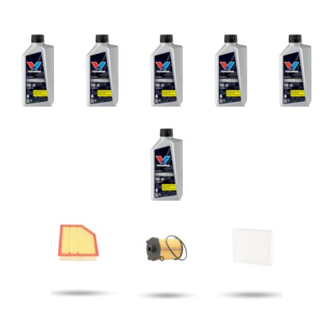 Kit tagliando 3 FILTRI e 6L OLIO compatibile con Volvo V60 2.0 T5 177kw Dal 2010