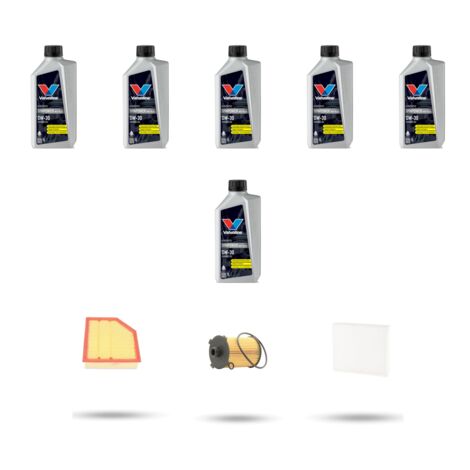 Kit tagliando 3 FILTRI e 6L OLIO compatibile con Volvo V60 2.0 T5 180kw Dal 2013