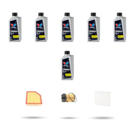 Kit tagliando 3 FILTRI e 6L OLIO compatibile con Volvo V60 II 2.0 T8 Hybrid 287kw Cross Country Dal 2018