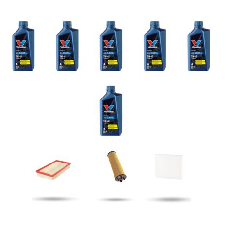 Kit tagliando 3 FILTRI e 6L OLIO compatibile con Volvo V70 2.0 20V Turbo 155Kw dal 97 al 2000