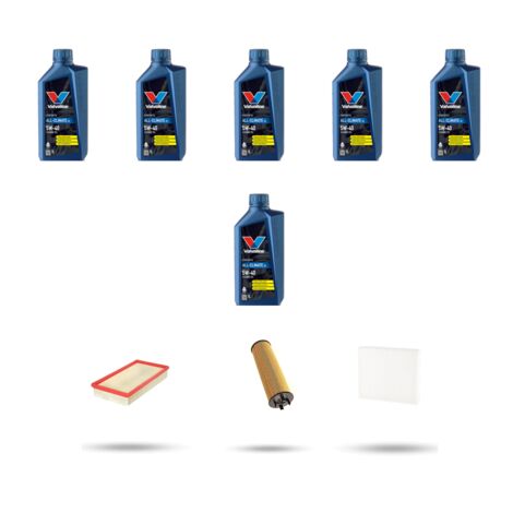 Kit tagliando 3 FILTRI e 6L OLIO compatibile con Volvo V70 2.0 20V Turbo 166Kw dal 97 al 2000
