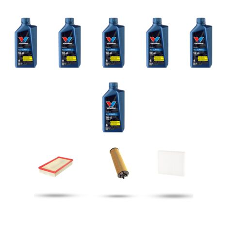 Kit tagliando 3 FILTRI e 6L OLIO compatibile con Volvo V70 2.3 20V T5 176Kw dal 97 al 2000