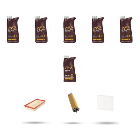 Kit tagliando 3 FILTRI e 6L OLIO compatibile con Volvo V70 2.3 20V T5 176Kw dal 97 al 2000