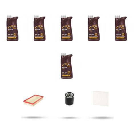 Kit tagliando 3 FILTRI e 6L OLIO compatibile con Volvo V70 2.4 10V 106Kw dal 97 al 2000