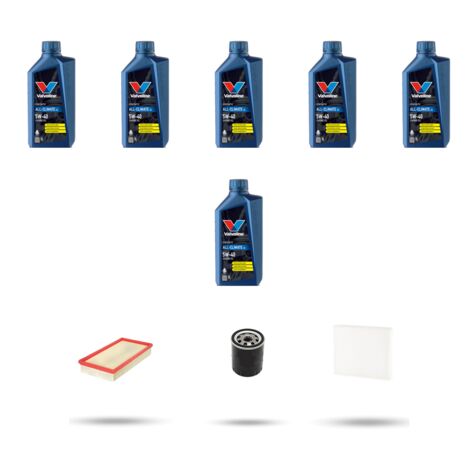 Kit tagliando 3 FILTRI e 6L OLIO compatibile con Volvo V70 2.4 20V 125Kw dal 97 al 2000