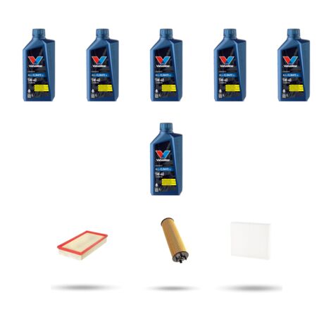 Kit tagliando 3 FILTRI e 6L OLIO compatibile con Volvo V70 2.4 R AWD 195Kw dal 97 al 2000