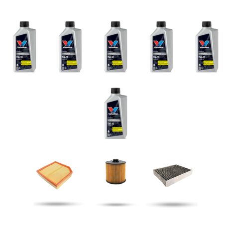 Kit tagliando 3 FILTRI e 6L OLIO compatibile con Volvo XC40 2.0 B3 Mild Hybrid 120Kw dal 2022
