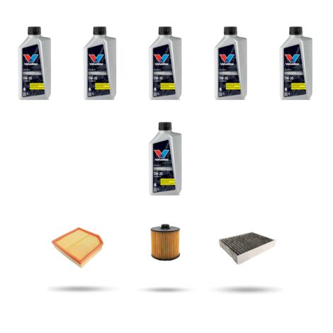 Kit tagliando 3 FILTRI e 6L OLIO compatibile con Volvo XC40 2.0 B5 Mild Hybrid 184Kw dal 2019