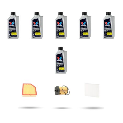 Kit tagliando 3 FILTRI e 6L OLIO compatibile con Volvo XC60 II 2.0 B4 Mild-Hybrid 145kw Dal 2019