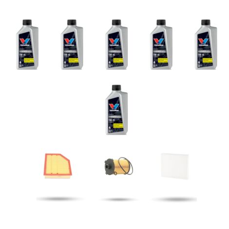 Kit tagliando 3 FILTRI e 6L OLIO compatibile con Volvo XC60 II 2.0 T8 Hybrid 246kw Dal 2017