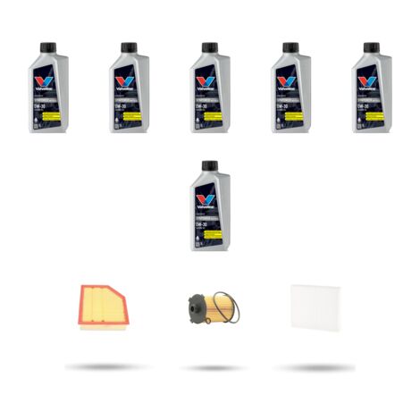 Kit tagliando 3 FILTRI e 6L OLIO compatibile con Volvo XC60 II 2.0 T8 Hybrid AWD 299kw Dal 2017