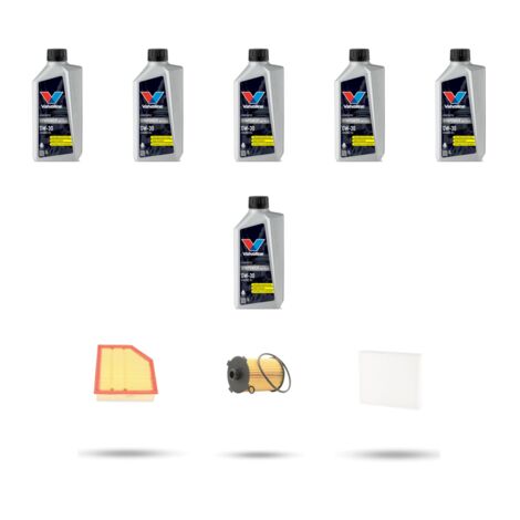 Kit tagliando 3 FILTRI e 6L OLIO compatibile con Volvo XC70 II 2.0 T5 180kw dal 2013