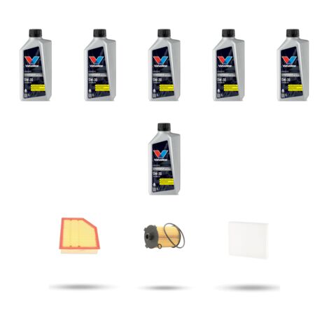 Kit tagliando 3 FILTRI e 6L OLIO compatibile con Volvo XC90 II 2.0 B5 Mild Hybrid 184kw Dal 2020