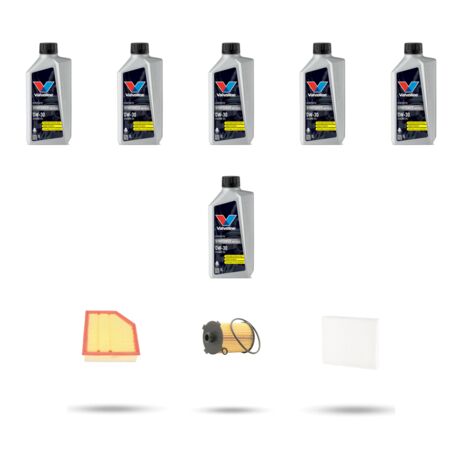 Kit tagliando 3 FILTRI e 6L OLIO compatibile con Volvo XC90 II 2.0 B6 Mild Hybrid 220kw Dal 2020