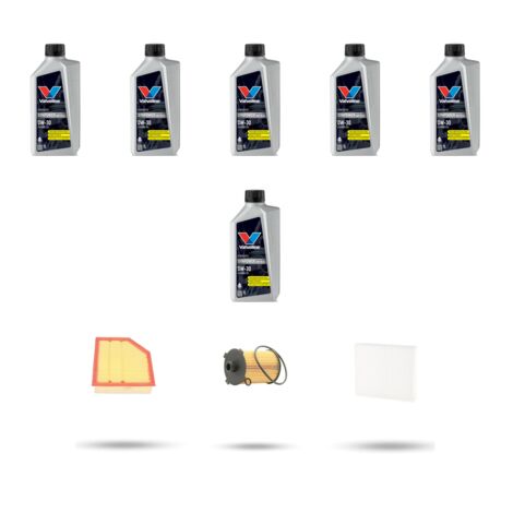 Kit tagliando 3 FILTRI e 6L OLIO compatibile con Volvo XC90 II 2.0 T5 Polestar 186kw Dal 2019