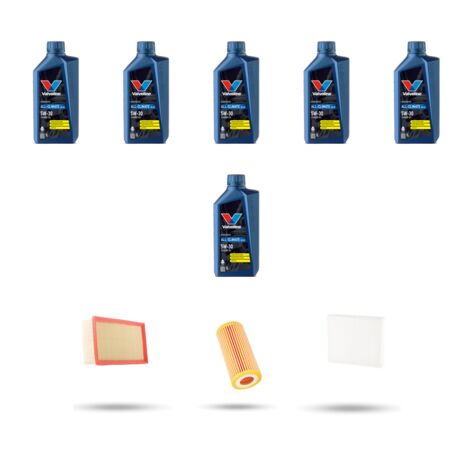 Kit tagliando 3 FILTRI e 6L OLIO compatibile con Vw Arteon (3H) 2.0 TsI 206kw Dal 2017