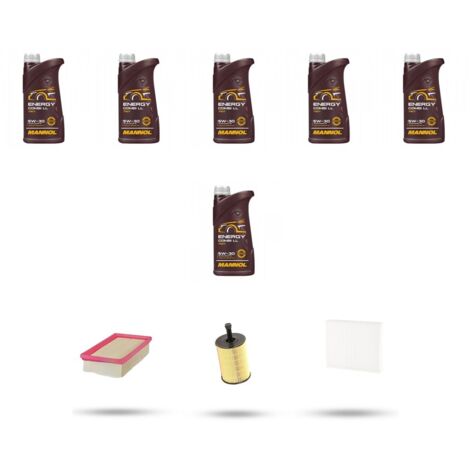 Kit tagliando 3 FILTRI e 6L OLIO compatibile con Vw Golf IV (1j1 1j5) 2.8 V6 150kw Dal 1999 al 2006
