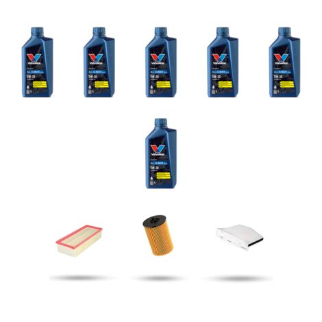 Kit tagliando 3 FILTRI e 6L OLIO compatibile con VW Scirocco III (1K8) 2.0 TDI 132kw Dal 2014