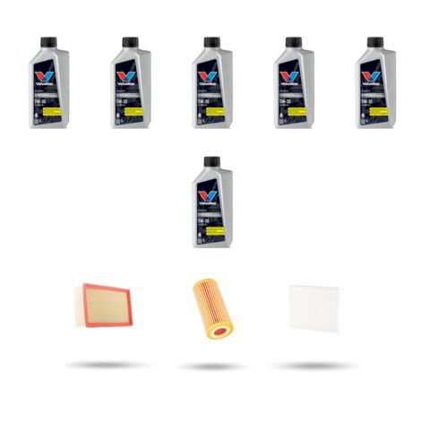 Kit tagliando 3 FILTRI e 6L OLIO compatibile con Vw Tiguan II (AD1) 2.0 TSI 132kw Dal 2016
