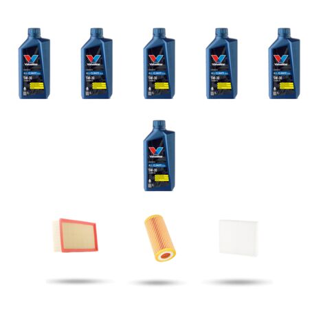 Kit tagliando 3 FILTRI e 6L OLIO compatibile con Vw Touran (5T) 1.8 TSI 132kw dal 2015