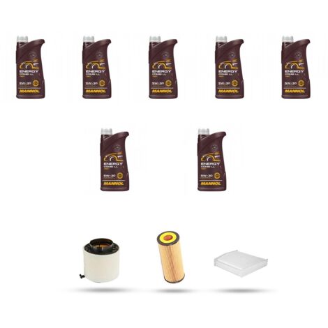 Kit tagliando 3 FILTRI e 7L OLIO compatibile con Audi A4 (B8) 3.0 fsi 195kw dal 2007