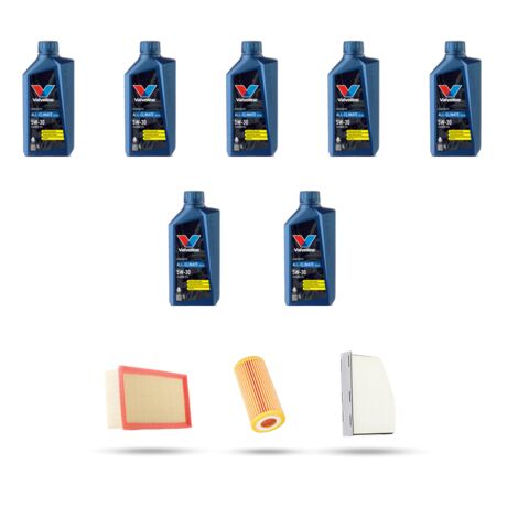 Kit tagliando 3 FILTRI e 7L OLIO compatibile con Audi Q3 (8UB,8UG) 2.5 tfsi 250kw dal 2013