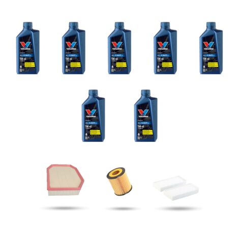 Kit tagliando 3 FILTRI e 7L OLIO compatibile con Bmw serie 5 (F10, F11, F18) 530i 190kw dal 2013