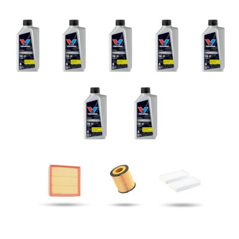 Kit tagliando 3 FILTRI e 7L OLIO compatibile con Bmw serie 5 (F10, F11, F18) activeHybrid 5 250kw dal 2011