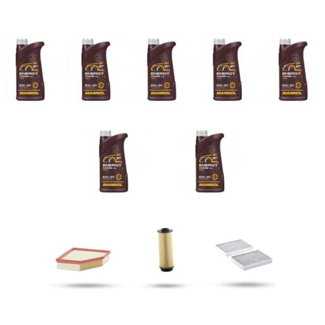 Kit tagliando 3 FILTRI e 7L OLIO compatibile con Bmw serie 5 (G30,G31,F90) 540i 250kw dal 2016