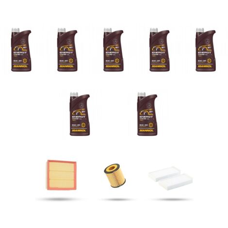 Kit tagliando 3 FILTRI e 7L OLIO compatibile con Bmw serie 7 (F01, F02) 740i 235kw dal 2012
