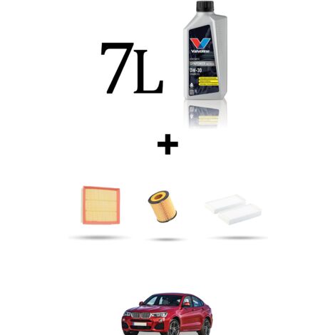 Kit tagliando 3 FILTRI e 7L OLIO compatibile con Bmw x4 (F26) 35ix 225kw dal 2014