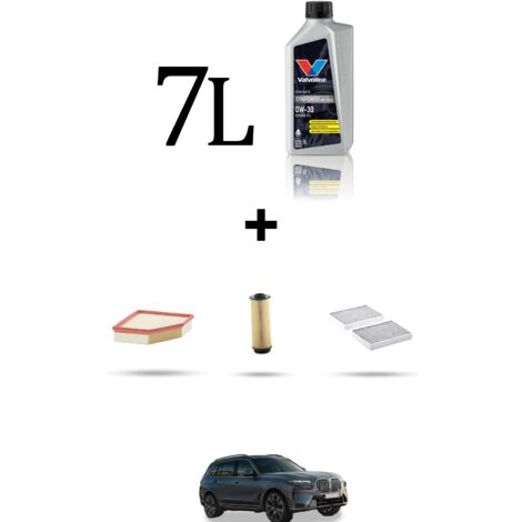 Kit tagliando 3 FILTRI e 7L OLIO compatibile con Bmw x7 (G07) 40 hybrid 259kw dal 2022