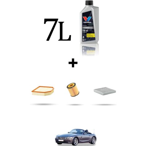 Kit tagliando 3 FILTRI e 7L OLIO compatibile con Bmw Z4(E85,E86) 3.0si 195kw dal 2006