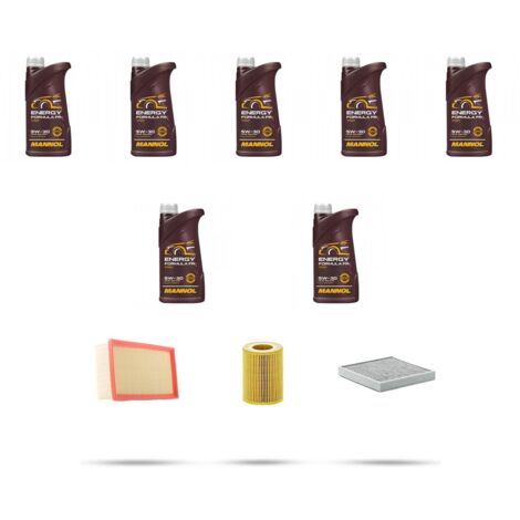 Kit tagliando 3 FILTRI e 7L OLIO compatibile con Jaguar XJ (X351) 3.0 v6 202kw dal 2010