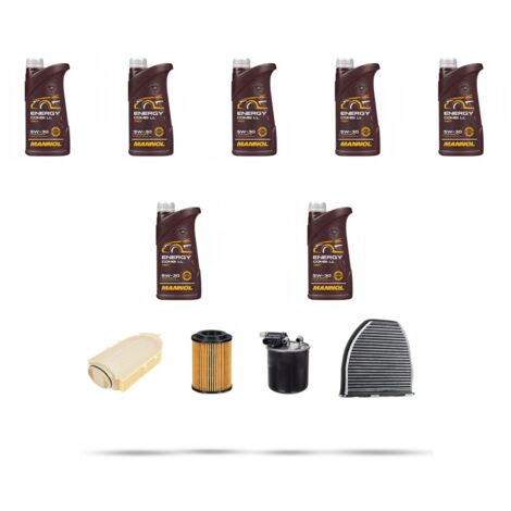 Kit tagliando 3 FILTRI e 7L OLIO compatibile con Mercedes Classe C (W204,C204,S204) C200 CDI BlueEfficency 100kw Dal 2009 al 2014