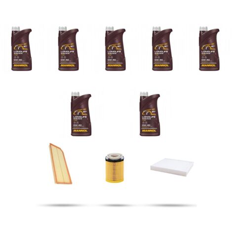 Kit tagliando 3 FILTRI e 7L OLIO compatibile con Mercedes Classe C (W205,S205,C205) 300 183kw Dal 2018