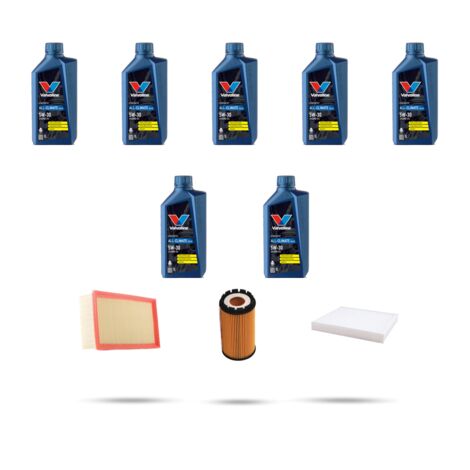 Kit tagliando 3 FILTRI e 7L OLIO compatibile con Porsche Cayenne I (955) 3.2 V6 184kw dal 2003