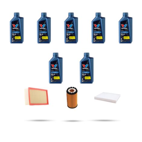 Kit tagliando 3 FILTRI e 7L OLIO compatibile con Porsche Cayenne I (955) 3.6 V6 213kw dal 2007