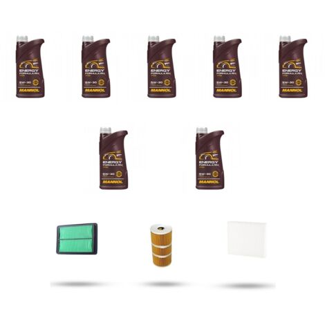 Kit tagliando 3 FILTRI e 7L OLIO compatibile con Renault Koleos II 1.6 DCI 96kw dal 2016