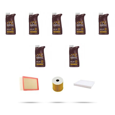 Kit tagliando 3 FILTRI e 7L OLIO compatibile con Volvo S70 2.5 103kw dal 1999