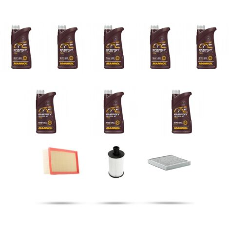 Kit tagliando 3 FILTRI e 8L OLIO compatibile con Land Rover Discovery 4 (LR4) 5.0 V8 276kw dal 2009