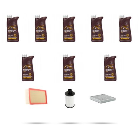 Kit tagliando 3 FILTRI e 8L OLIO compatibile con Land Rover Sport (L320) 5.0 V8 276kw dal 2009