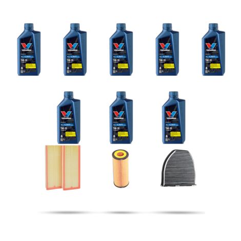Kit tagliando 3 FILTRI e 8L OLIO compatibile con Mercedes Classe C (W204,C204,S204) C350 200kw Dal 2007 al 2014