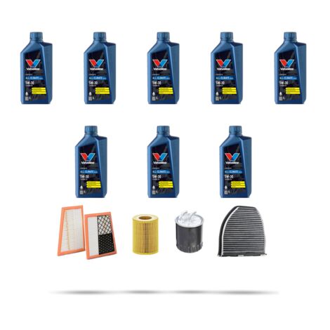 Kit tagliando 3 FILTRI e 8L OLIO compatibile con Mercedes Classe C (W204,C204,S204) C350 CDI 165kw Dal 2009 al 2014