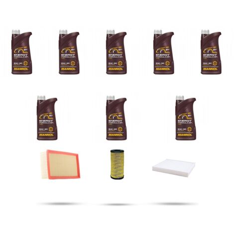 Kit tagliando 3 FILTRI e 8L OLIO compatibile con Renault Espace V 2.0 Blue dCi 200 147Kw dal 2018