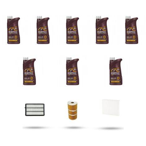 Kit tagliando 3 FILTRI e 8L OLIO compatibile con Renault Koleos II 2.0 Blue DCI 185 135kw dal 2020