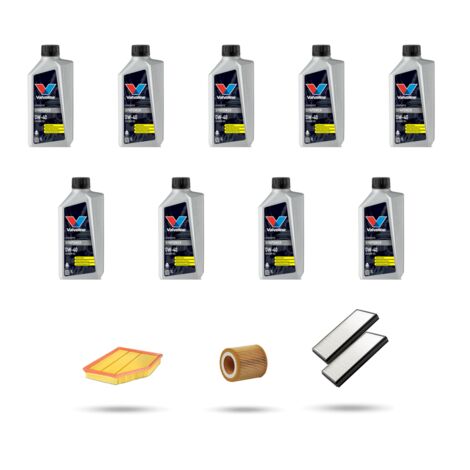 Kit tagliando 3 FILTRI e 9L OLIO compatibile con Bmw serie 5 (E60/E61) 525i 141kw dal 2003 al 2005