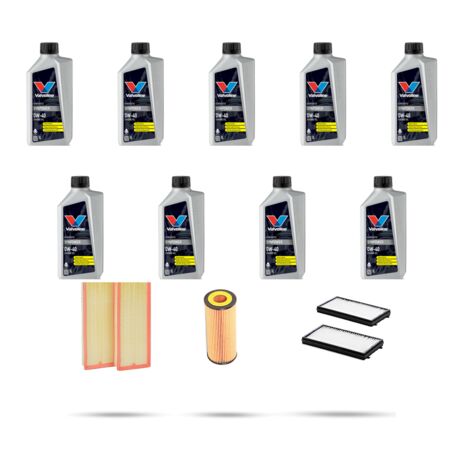 Kit tagliando 3 FILTRI e 9L OLIO compatibile con Mercedes Classe C (W203,C203,S203) C280 170kw dal 2005 al 2007